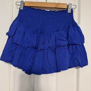 Royal Blue Ruffled Mini Skirt